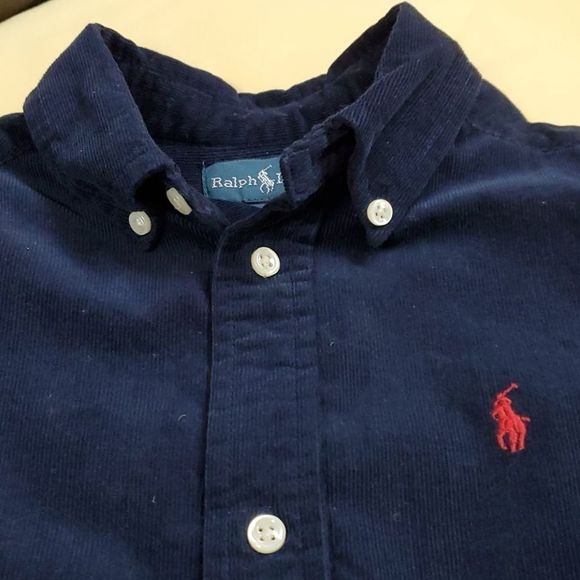 Boys Ralph Lauren Navy blue 3/3T button down corduroy shirt - Picture 3 of 3